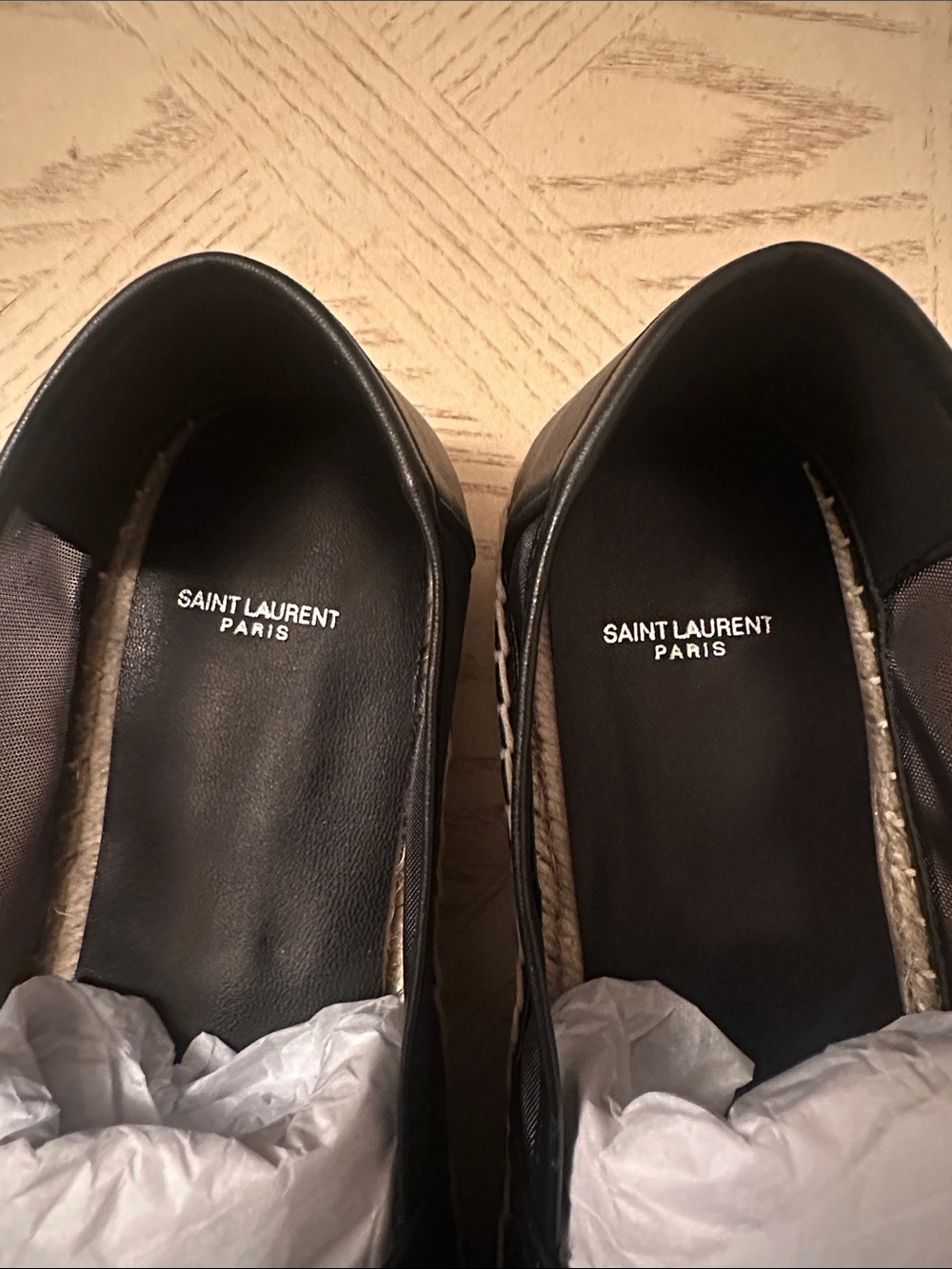 Elegant stylish Black Espadrilles with Gold YSL Logo - Picture 4 of 8